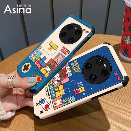 ASINA Imitation Lambskin Case For Huawei Mate 40 30 20 Pro Silicone Edge Cute Cover Capa For Huawei Honor 20 30 8x 9x 9a Bear