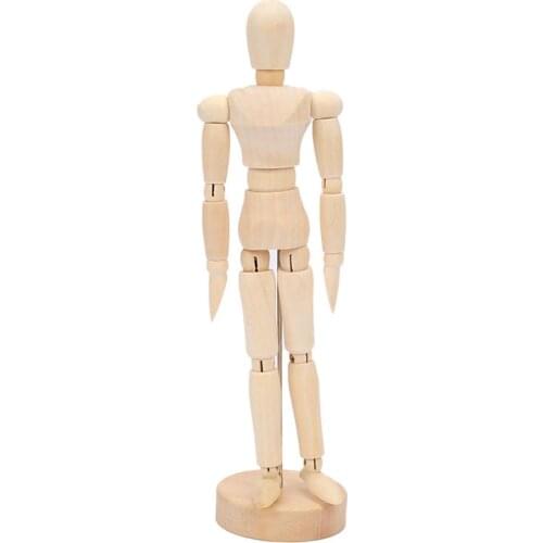 1Pcs 14cm/15cm/20cm Wooden Manikin Jointed Doll Model Painting Artist Drawing Sketch Mannequin Home Figurines Miniatures Decor
