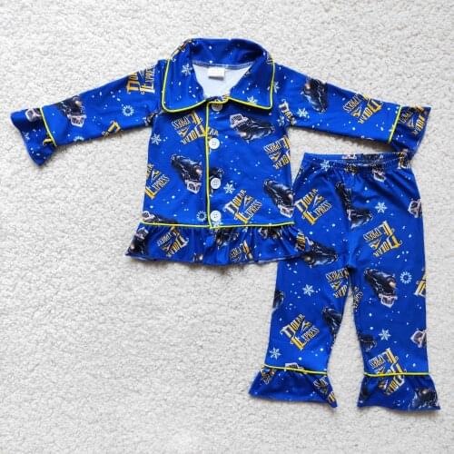 Childrens Pajamas Set Spring Baby Boy Clothes Casual Sleepwear Set Kids Blue Tops + Pants Toddler Clothing Sets