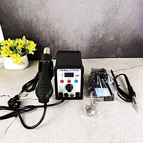 Two in one digital display hot air welding station YiHua-8786D 750W 2 in 1 Hot Air Soldering Station SMD Rework Station