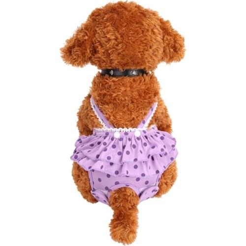 Dog Physiological Pants Female Dogs Underwear Pet Polka Dot Menstrual Trousers Overalls Cat Dresses