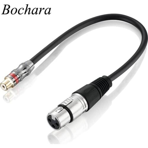 Bochara 30cm RCA Female to XLR Female Converter Cable Shielded
