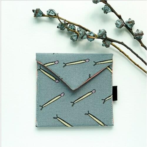 50PCS / LOT Women Cute Cartoon Coin Purse Small Wallet Female Portable Sanitary Towel Storage Case