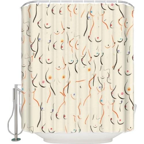 Breasts in Cream Shower Curtain Eco-Friendly Stocked Bathroom Curtain Home Decoration