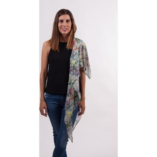 M R complements shawl summer Flower print cotton and silk nature