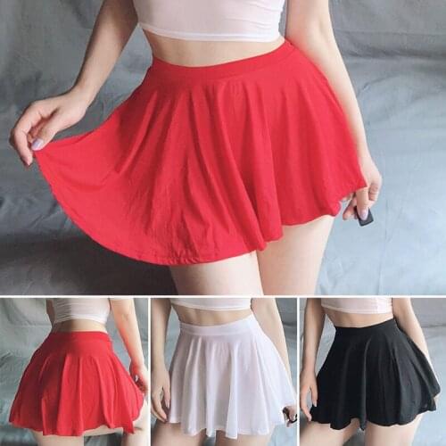 Fashion Skirts Women High Waist Pleated Mini Skirt Slim Waist Casual White Sweet Girls Tennis Skirt Uniforms