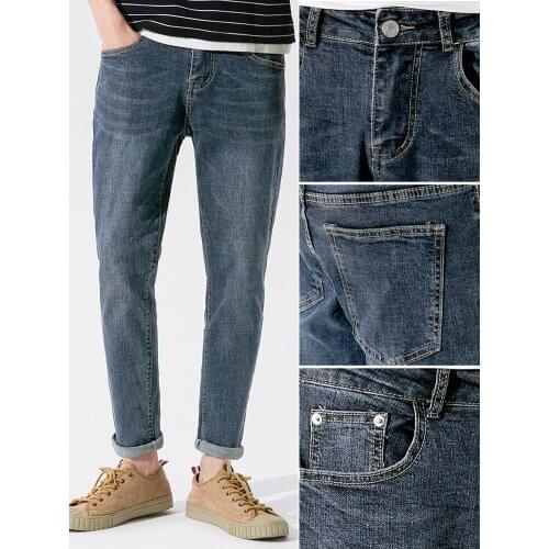 2021 Men Spring Summer New Long Straight Pants Jeans Men Fashion Loose Thin Pants Male Stretch Denim Trousers Clothing W517