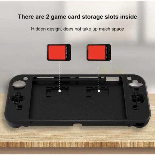 Soft Silicone Grip Protection Cover For Nintend Switch OLED Model Case Console Accessories Thin Shell With 2 Game Card Slots