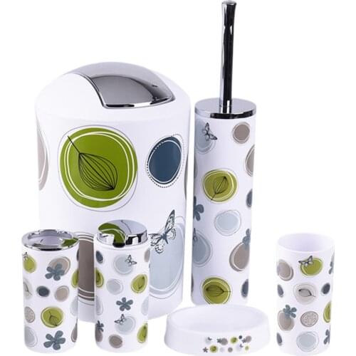 Bathroom Accessories Set 6 Pieces Bath Ensemble Bath Set Collection - Multi-pattern