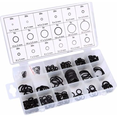 22Black Sealing Grommet Rubber O Ring Assortment Set Rubber Washer Seals Water Tightness Kits