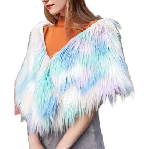 New Fashion Faux Fur Shawl Imitation Fur Ice Cream Thick Cloak Winter Women Wraps and Shawls ponchos and capes