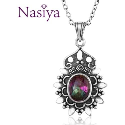 New Hyperbole 925 Silver Topaz Pendants Necklaces For Women Men 925 Silver Jewelry Accessories Party Birthday Wholesale Gift