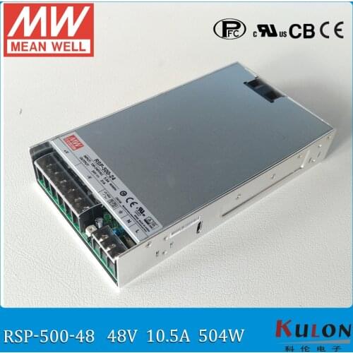 Original MEAN WELL RSP-500-48 48V Power Supply 500W 10A 48V meanwell ac-dc switching power supply 48V with PFC (PF>0.95)