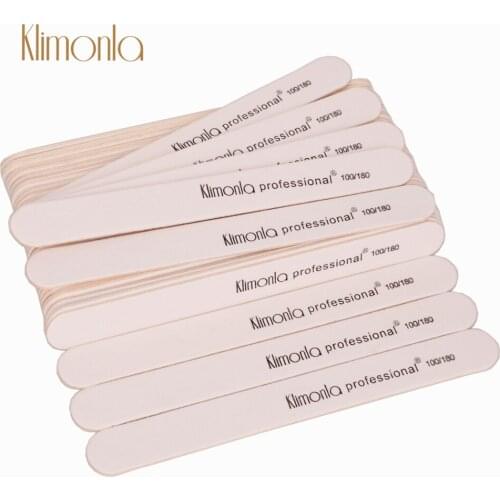200Pcs/Lot Professional Wooden Straight Nail Files 100/180 Grit White Double Side Buffer UV Gel Polish Pedicure File Supplier