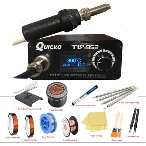QUICKO T12-952 Portable Digital Electronic Soldering Iron Welding Iron SMD Rework Staion Quick Heating BGA Motherboard Repair