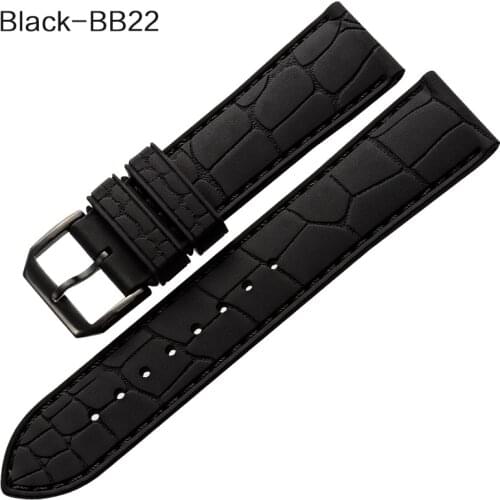 MAIKES Watch Accessories Soft Rubber Watchband Black & Roes Gold Buckle Sports Waterproof Silicone 20mm 22mm Watch Strap Band