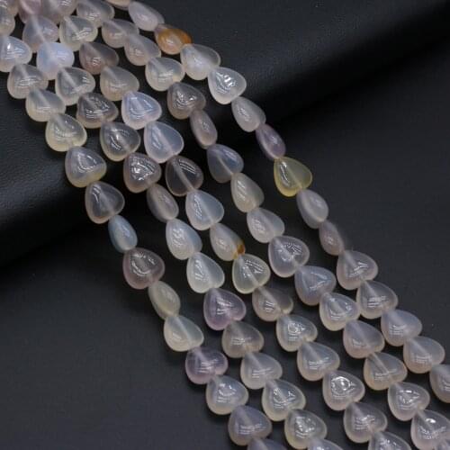 Natural Stone Beads Gray Love Heart Shaped Exquisite Agates Loose Beaded For Jewelry Making DIY Bracelet Necklace Accessories