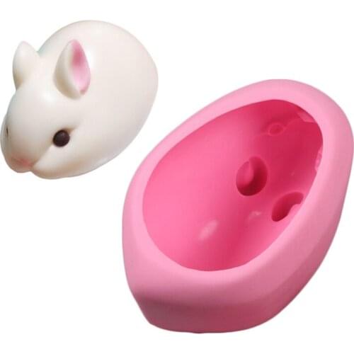 3D Bunny Silicone Mold Cartoon Rabbit Easter Soap Ice Animal Resin Mould Craft Tools for Pendant Jewelry Making Decoration