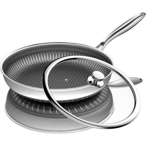 304 Stainless Steel Frying Pan Nonstick Pan Fried Steak Pot Electromagnetic Furnace General