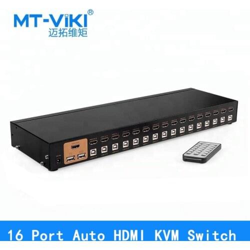 Usb hdmi kvm switch 16 in 1 out auto kvm switch Keyboard Mouse Switcher full 1080P IR Remote control include cables MT-2116HL