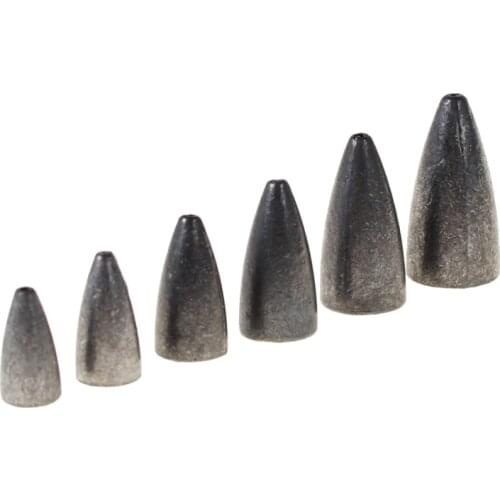 5pcs/pack Bullet Shape Fishing Weight For Texas Rig Bait Fishing Accessories