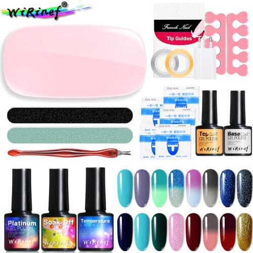 WiRinef 25Pcs UV Gel Nail PolishGel Semi Permanent Lacquer Nail Art Design Soak Off UV Lamp Varnish Nail Gel Polishs Set