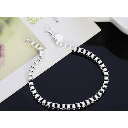 Hot new 925 sterling silver fine Lattice wild chain Bracelets for women Wedding party Christmas Gift fashion Jewelry