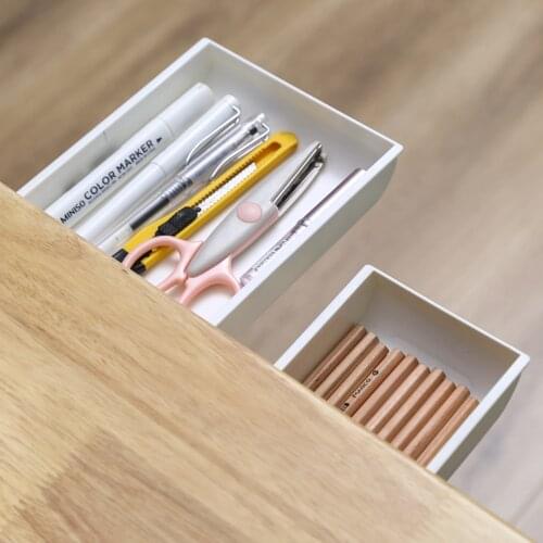 1PC Hidden Storage Box Self-Adhesive Under Desk Drawer Organizer Table Under Paste Stationery Case Supplies Pencil Makeup Holder