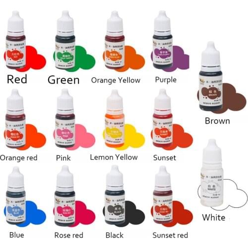 14Colors/set Edible Pigment 10ML Ice Cream Cake Food Coloring Ingredients Cake Fondant Baking Cake Edible Color Pigment Tools