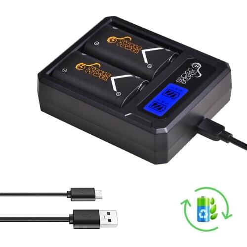 2 x 2500 mAh Rechargeable Battery Pack and LCD Display Charger Set for Xbox One/Xbox One X/Xbox One S/Elite Wireless Controller