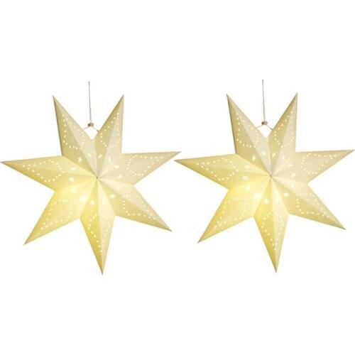 2pcs Lantern Lampshade Cover Hollow Out Star Party Light Window Grille Home Bedroom Night Light Garden Hanging Christmas Decor