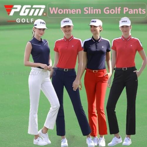 2021 Pgm Golf Clothes Trousers Women High Elastic Pants Summer Spring Lady Casual Long Pants Quick-Drying Flared Trousers