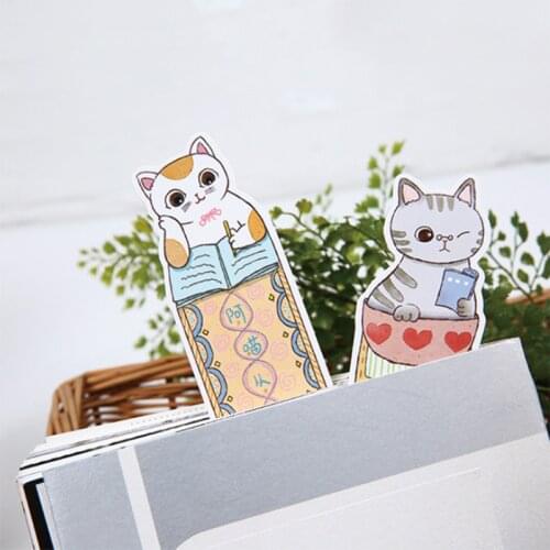 30pcs/pack Animals Cute Cat Bookmarks Reading Tools Bookmark Paper Fashion Stationery Kids Cartoon Paper Clips Bookmark Supplies