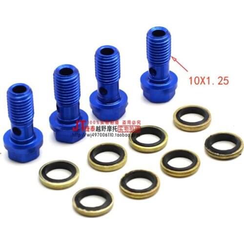 4pcs/lot High quality M10*1.25 Brake Master Cylinder Oil Hose Screw Banjo Bolt Motorcycle Universal Tube Tubing Screws Bolt