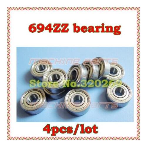 4pcs radial shaft ball bearing 694ZZ 4*11*4 4x11x4mm metal shield 694Z ball bearing