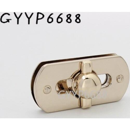 5 sets 51*23mm light gold turn lock for fashion handbag twist lock chain purse decorative accessories free shipping