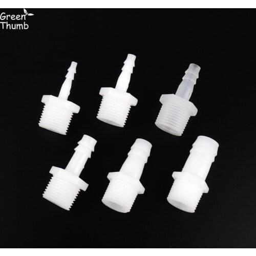 50pcs 1/2inch-4~20mm Male Thread Pagoda Straight Connector White Plastic Air Pump Pipe Fitting Adapter Agricultral