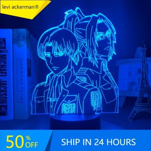 Attack on Titan Levi Ackerman Acrylic 3d Lamp Hange Zoe for Home Room Decor Light Child Gift Hange Zoe LED Night Light Anime