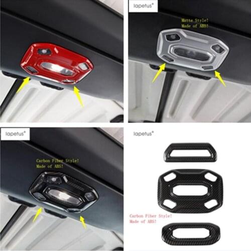 Lapetus Accessories Fit For Jeep Wrangler JL 2018 2019 2020 Top Roof Reading Lights Lamp Molding Cover Kit Trim ABS / 3 Colors