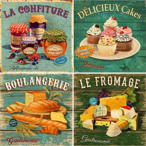 HUACAN 5D Diy Diamond Painting New Arrivals Food Diamond Embroidery Mosaic Desert Cross Stitch Kitchen Decoration