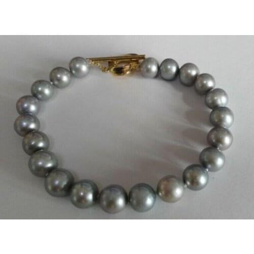 FREE SHIPPING HOT sell new Style >>>> stunning 8.5-9mm tahitian gray pearl bracelet 7.5-8inch