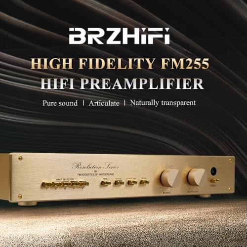 BRZHIFI Reproduce Switzerland FM255 Hi-End Audio Power Preamplifier Classic Gold HiFi Audiophile Stereo Amplifier Home Preamp