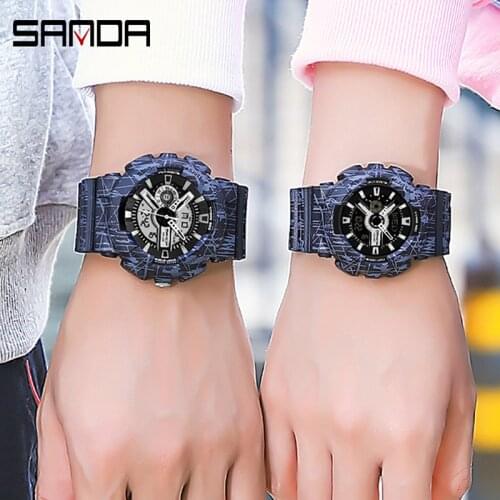 SANDA Multifunctional Sports Watch Waterproof Luminous Electronic Watch Couple Student Watch Creative Wholesale orologio uomo