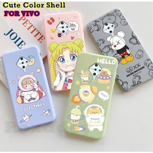 Cute Painted TPU Case for Vivo V17 Russia Neo V15 X50 Pro Y17 Y19 Y20 Y30 Global Cartoon Painting Cover Silicone Shell
