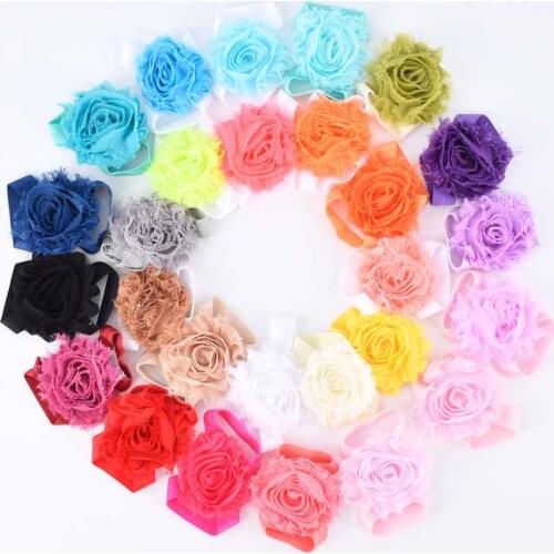 Baby Barefoot Sandals with Shabby Flower Newborn Sandals Baptism Shoes Baby Girl Shoe Photo Props Birthday Shoes Newborn to 2T