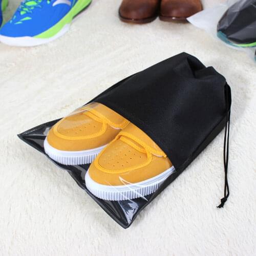 Travel Portable Waterproof Shoes Cover Package Shoe Pocket Storage Organize Bag Non-Woven Fabric Drawstring Shoe Bag Case