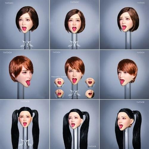 YMTOYS 1/6 Scale Tongue Out Female Head Sculpt YMT043 For 12" Female PH TBLeague Action Figure Body For Collection