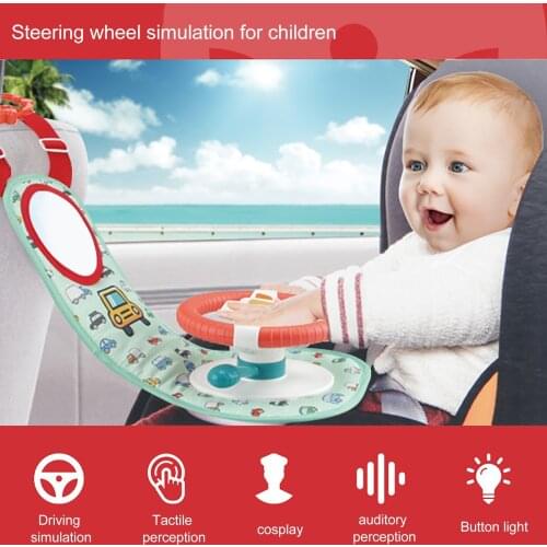 Eletric Simulation Steering Wheel Toy with Light Sound Baby Kids Musical Educational Copilot Stroller Steering Wheel Vocal Toys