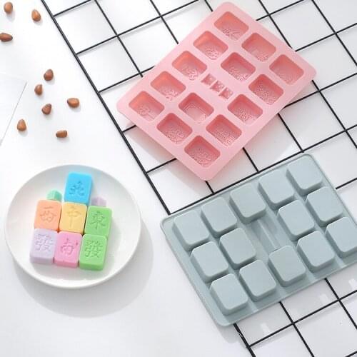 Dice Mahjong Chocolate Mold Baking Silicone Mold Cake Mold Fondant Tools Cake Decoration Handmade Soap Mold Chocolate Mold