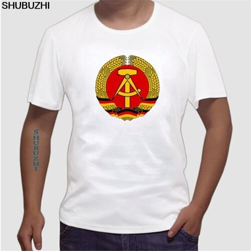 Retro t shirt EAST GERMANY short sleeve T-shirt Lycra Cotton Men T shirt euro size